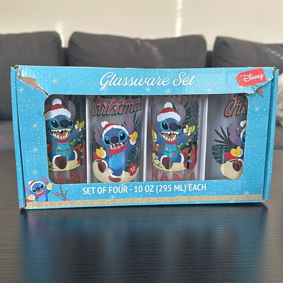 Disney Other - Disney Stitch Christmas Holiday Glassware Set